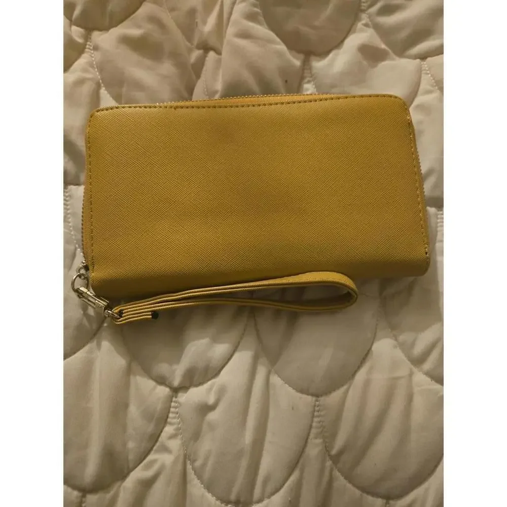 Steve madden mustard Wristlet Clutch Wallet